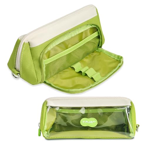 YPLUS Federmäppchen Große mit großem Fassungsvermögen, Federmappe für Jungen und Mädchen, Mäppchen für Schulanfang Geschenke, Schulmäppchen - Grün von YPLUS