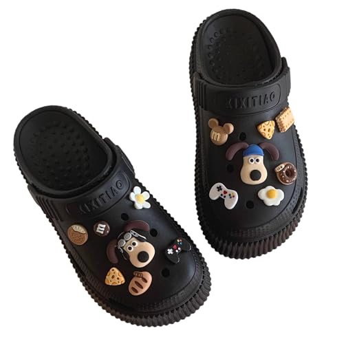 YPNMR Damen Wasserclogs Cartoon Hund Sommer Garten Hausschuhe Outdoor Plattform Loch Schuhe Strand Sandalen, Schwarz, 35.5/36 EU YPNMR Damen Wasserclogs Cartoon Hund Sommer Garten Hausschuhe Outdoor Plattform Loch Schuhe Strand Sandalen, Schwarz, 35.5/36 EU von YPNMR