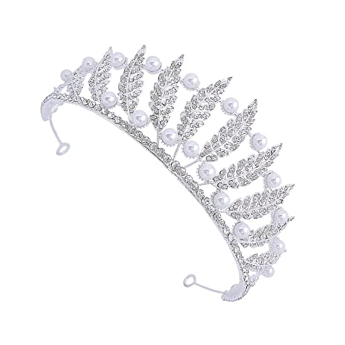 1 Stück Blatt-Brautkrone, Mädchen-Stirnbänder, Hochzeits-Stirnband, silberner Kopfschmuck, Hochzeit, Braut-Tiara, Strass-Stirnbänder for Frauen, Blatt-Tiara for Frauen, Mädchen, Krone, Hochzeit, Braut von YPOSPDD