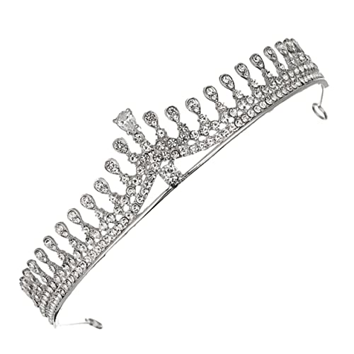 1 Stück Kronen-Stirnband, rote Strasssteine, Diamant-Kopfschmuck, Haarschmuck for Frauen, Hochzeit, Diamant-Braut, Prinzessin, Hochzeits-Kopfschmuck, Strass-Brautlegierung, Silber-Diamant-Edelstein von YPOSPDD