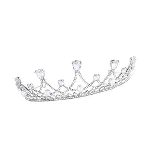 1 Stück Prinzessin Lady Hoop Kopfbedeckung Verschluss Inalid Mädchen Accessoires Braut Strass Braut Strass Hochzeit Kronen Legierung Tiaras Stirnband Haar for Frauen Schmuck Königin Kopf Kristall von YPOSPDD