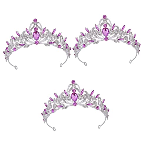 2 Stück Krone Haarschmuck Perlenkrone Perlenstirnband Silber Haarschmuck Coronas Hochzeit Tiaras for Mädchen Abschlussball Kopfbedeckung Geburtstag Kopfbedeckung Mädchen Kopfschmuck Zinklegierung, Str von YPOSPDD