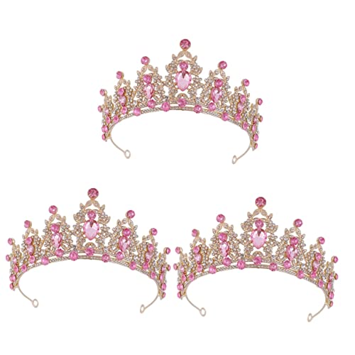 3 Stück Damen Krone Strass Kopfschmuck Mädchen Stirnband Kopfschmuck for Frauen Hochzeit Tiara Geburtstag Kopfbedeckung Hochzeit Haarschmuck Festival Foto Requisite Dekorativer Kopfschmuck Braut (Col von YPOSPDD