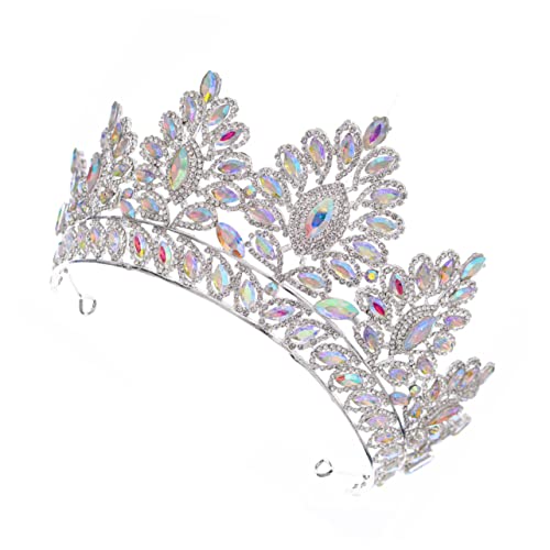 Ab Diamond Übertriebene Krone Hochzeitsdeko Haarschmuck for Frauen Haare Strasssteine ​​Frauen Stirnband Strass Braut Kopfschmuck Braut Haardeko Legierung Frau Kristall (Color : Colorful, Size : 14x von YPOSPDD