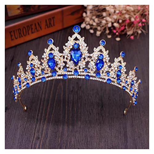 Braut Tiaras Krone Vintage Gold Haarschmuck Hochzeit Strass Diadem von YPOSPDD