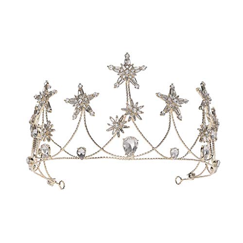 Ein Tiara-Kronen-Stirnband-Haarband in Sternform, romantischer Hochzeits-Haarschmuck for Frauen, Brautjungfern, Mädchen, Party, Strand von YPOSPDD