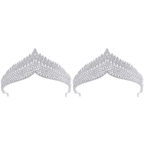 Haarnadel, 2 Stück, Hochzeit, Stirnband, Legierungsstil, Tiaras, Prinzessin, schick und for silbernen Kopf, einzigartige Damenform, Abschlussball, Kopfbedeckung, Mädchen-Accessoires, Königin-Ornament, von YPOSPDD