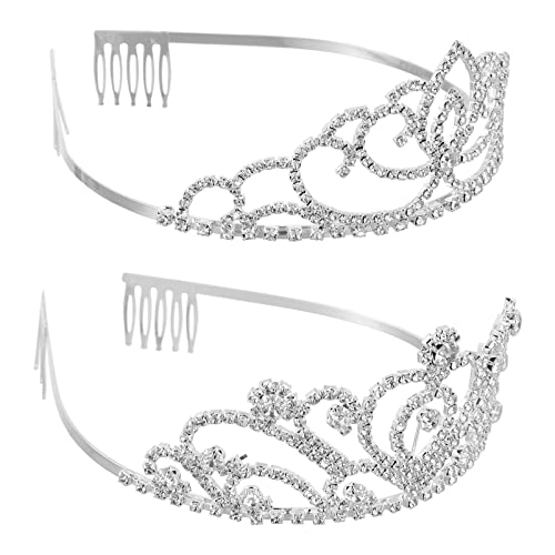 Haarnadel, 2 Stück, Party, Geburtstag, Geburtstag, for Weihnachten, Brautkronen und Königin-Tiara, Cosplay-Kopf, Foto, kleine Strass-Haarkristall-Accessoires, Damen, Mädchen, Damen, Brautdekoration, S von YPOSPDD