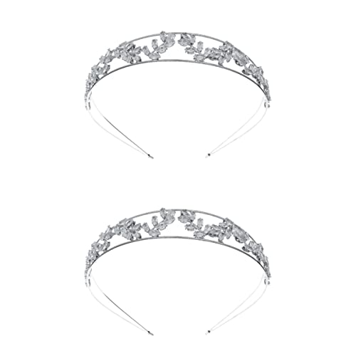 Haarnadel 2 Stück Hochzeit Zubehör Braut for Schmuck Braut Frauen Haarband Strass Blatt Haar Stirnband Kopf von YPOSPDD