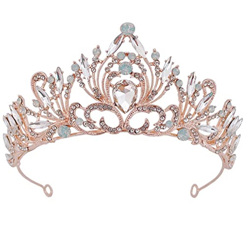 Haarnadel Damen Strass Tiara Barock Hochzeit Strass Braut Tiara for Party Golden von YPOSPDD