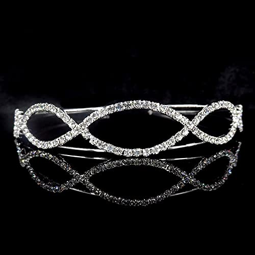 Haarnadel Mode Braut Haarschmuck for Frauen Haarbänder Kristall Strass Hochzeit Krone Tiara Hochzeit Haarschmuck (Size : 5) von YPOSPDD