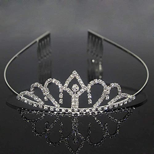 Haarnadel Neue Prinzessin Kind Kristall Tiaras Kamm Haar Schmuck Strass Stirnband Braut Krone Hochzeit Party Zubehör (Size : 6) von YPOSPDD