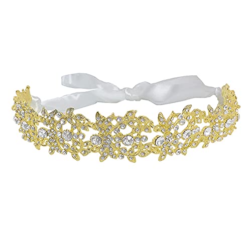 Haarnadelband Braut Stirnband Tiara Krone Hochzeit Haarschmuck Frauen Kopfschmuck (Color : Gray) von YPOSPDD