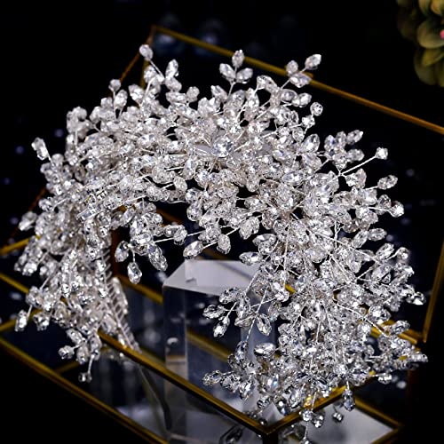 Haarschmuck, Haarschmuck, Kronen-Tiaras for Frauen, Prinzessin-Stirnband, Hochzeits-Diademe und Kronen, Strass-Braut-Haarspangen, Kristall-Kopfschmuck, Damen-Haarband, Hochzeits-Haarschmuck von YPOSPDD