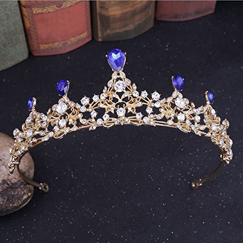 Haarschmuck Krone Tiaras for Frauen Prinzessin Krone Diadem Grün Blau Orange Strass Kopfschmuck Kopf Kristall Tiara Braut Hochzeit Haarschmuck Zubehör von YPOSPDD