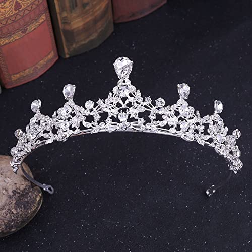 Haarschmuck Krone Tiaras for Frauen Prinzessin Krone Diadem Grün Blau Orange Strass Kopfschmuck Kopf Kristall Tiara Braut Hochzeit Haarschmuck Zubehör von YPOSPDD