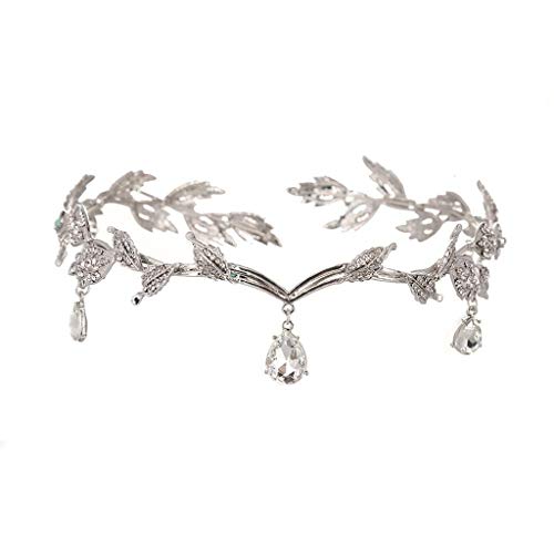 Herz-Blumen-Design, silberne Kristall-Tiara, Krone, Stirnband, Prinzessin, elegante Krone mit Kämmen for Frauen, Mädchen, Braut, Hochzeit, Abschlussball, Geburtstagsfeier von YPOSPDD