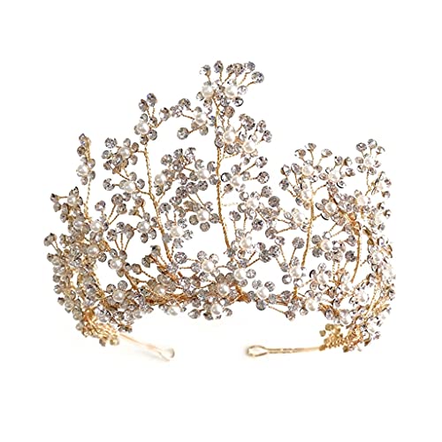 Kristallperle Brautkronen Tiaras Hochzeit Haarschmuck Braut Frauen Krone Haarschmuck von YPOSPDD