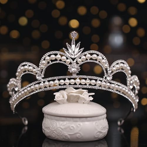 Kronen-Diademe for Damen, Haarschmuck, Barock-Luxus-Kristall-Braut-Tiaras, Kronen, edler Strass-Festzug, Abschlussball, Diadem, Braut-Stirnband, Hochzeit, Haarschmuck, Krone von YPOSPDD