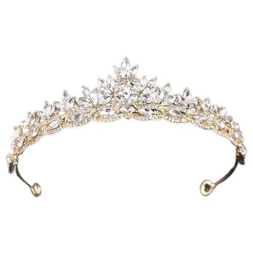 Kronen-Diademe for Damen, Haarschmuck, Barock-Luxus-Strass-Brautkrone, Tiara, Kristall-Abschlussball-Diadem, Kronen, Stirnband, Hochzeit, Haarschmuck, Schmuckkrone (Size : Green) von YPOSPDD