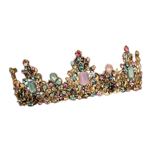 Kronen-Tiaras for Damen, Haarschmuck, Barock-Krone, Strass, Festzug, Diadem, Braut, Kristallblume, Braut-Tiaras, Stirnband, Hochzeitsgeschenke, Haarschmuck, Krone (Size : HG839) von YPOSPDD