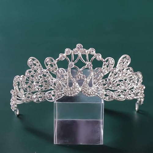 Kronen-Tiaras for Damen, Haarschmuck, Strass-Kristall-Kronen-Tiaras, Braut-Haarschmuck, Hochzeit, Haarschmuck, Damen, Braut, Prinzessin, Krone, Königin, Party, Stirnband, Krone (Größe: Hellgelb). (Si von YPOSPDD