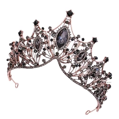 Kronen-Tiaras for Frauen, Haarschmuck, Vintage-Barock-Stirnbänder, Kristall, luxuriöse Tiaras, Kronen, Braut-Kopfschmuck, Braut-Haarschmuck for Frauen, Hochzeit, Haarschmuck, Krone (Größe: Imitation R von YPOSPDD