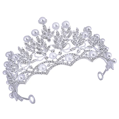 Perlenkrone Haarschmuck Damen Haarschmuck Braut Stirnband Krone for Mädchen Kopfschmuck Elizabeth Perlenkronen for Frauen Vintage Braut Braut Kopfschmuck Mädchen Kopfschmuck von YPOSPDD