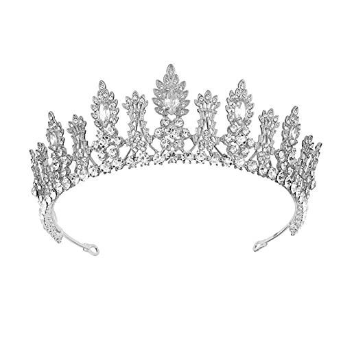 Rose Gold Kristall Braut Tiaras Krone Strass Festzug Diadem Hochzeit Haarschmuck Accessoires Ornamente (Color : C) von YPOSPDD