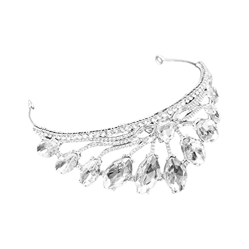 Strass Haarschmuck Legierung Tiara Abend Party Braut Tiara Strass Hochzeit Dekorativer Kopfschmuck Vintage Dekor von YPOSPDD