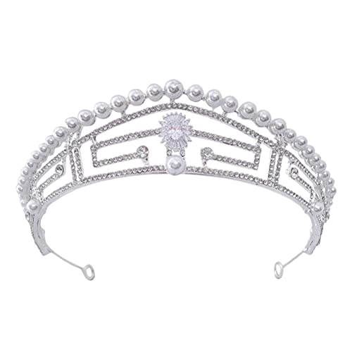 Strass-Kronen-Tiara, elegantes Haarschmuck-Zubehör for Hochzeit, Verlobung, Jahrestag, Party – Silber von YPOSPDD