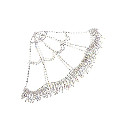 Strass-Mesh-Kopfbedeckung, silberne Strasssteine, Goldendoodle-Zubehör, Haarschmuck for Mädchen, Hochzeit, Flapper-Kopfbedeckung, Gothic-Haarkette, Braut-Stirnkette, Kopfbedeckung for Frauen (Color : von YPOSPDD