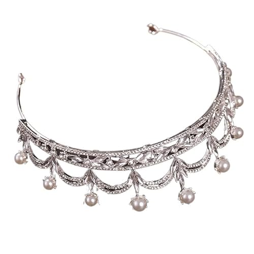 Tiara Krone Haarschmuck Hochzeit Krone Kopfbedeckung Kopfstück Krone Stirnband for Braut Tiaras Königin Diadem von YPOSPDD