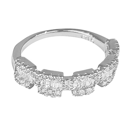 YPOSPDD 2023 Eheringe for Frauen_ Silberne Eheringe for Frauen, Silberkette, hohle Strass-Ringform (Color : Silver, Size : 9) von YPOSPDD