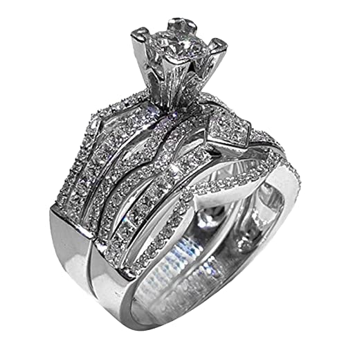 YPOSPDD 2023 Hochzeits- und Verlobungsringe_ -Kle Ring Damen-Diamant-Diamant-Ring RingKann den Valentinstag kreativ gestalten (Color : B, Size : One Size) von YPOSPDD