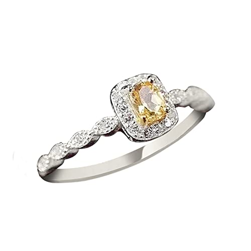 YPOSPDD 2023 Versprechensringe for Frauen_ Citrin offener Ring Naturstein Kristall dünner Kreis Super Geschenk for Mädchen (Color : A, Size : One Size) von YPOSPDD