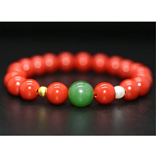 YPOSPDD Feng Shui Glücksarmband, natürliches Zinnober-Amulett, Buddha-Perlen, Armband, Talisman, Glücksbringer, lockt Glück, Geld, Liebe, Armreif, Geschenk for Frauen/Männer, 6 mm, Zinnober von YPOSPDD