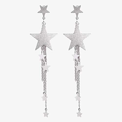 YPOSPDD Ringe Langer Haken Gold Rhinest1 Quasten Drop Star Silberringe Shooting Dangle Rings Ringe for Frauen von YPOSPDD