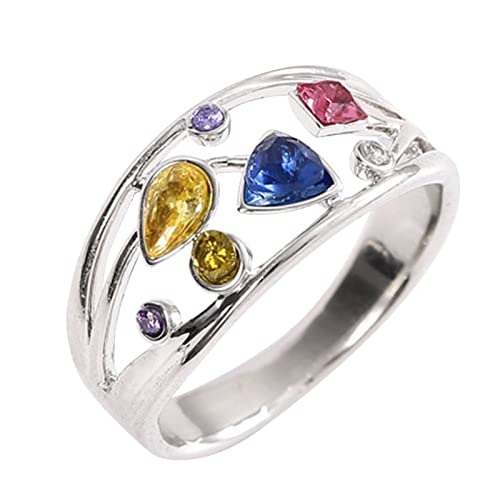 YPOSPDD Ringe for Frauen_ Ring „Folge deinen Träumen“ Strassring Geschenk for beste Freundin Ringe for Frauen Geburtstagsgeschenk for Sie (Color : Silver, Size : 10) von YPOSPDD