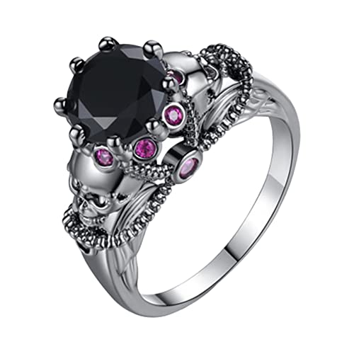 YPOSPDD Verlobungsringe for Frauen 2023_ Mode-Rosenring, voller Ring, Schmuck, Verlobungsblumenschmuck, Diamant (Color : Black, Size : 10) von YPOSPDD