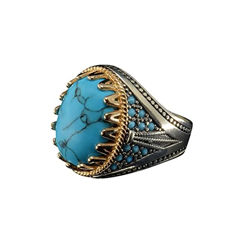 YPOSPDD Versprechensringe for Sie 2023_ Ringe und Schmuck Verlobungsringe for Damen, Statement-Geschenk, Herrenringe, Intarsienringe aus Harz (Color : Blue, Size : 11) von YPOSPDD