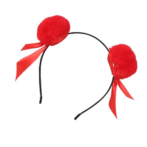 Anime Necha Haarband mit pelzigen Pompons, verspielte und modische Dutt-Frisuren, Kopfbedeckung, traditionelle Charakter-Haarreifen von YPREWY
