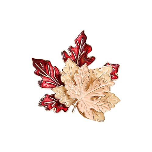 Aufwendige Schnitzerei Tier Ahornblatt Abzeichen Mehrzweck-Brosche tragbar Schmuck Mode Anstecknadel für tägliche Outfits Rotes Ahornblatt Tier Pin, Einheitsgröße, Wie beschrieben von YPREWY