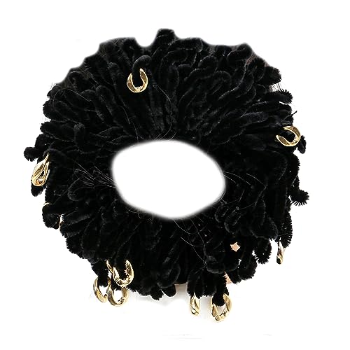 Bunte Acryl-Haargummis mit Quasten, elastische Haarseile, Pferdeschwanz-Halter, Festival, Frauen-Haarzubehör von YPREWY