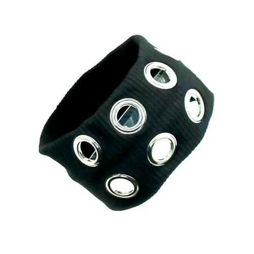Elastisches Metallic-Stirnband mit ausgehöhlten Ösen, vielseitig verwendbar, dehnbares Haarband, Kopf-Accessoire für Punk-Enthusiasten von YPREWY