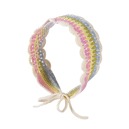 Gestreiftes Muster, gehäkelter Turban für heiße Mädchen, elastischer Haarschal, hohles Stirnband für Frauen, modisches Fotografieren, Haar-Accessoire von YPREWY
