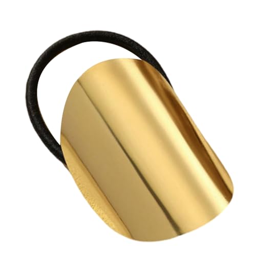 Großer ovaler Metall-Haargummi für Damen, modisch, geometrisch, oval, elastisch, für verschiedene Anlässe von YPREWY