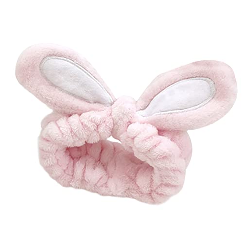 Haarband zum Waschen des Gesichts, Haarband, Hasen-Haarband, breites Hautpflege-Stirnband, Make-up-Haarband mit Ohren von YPREWY