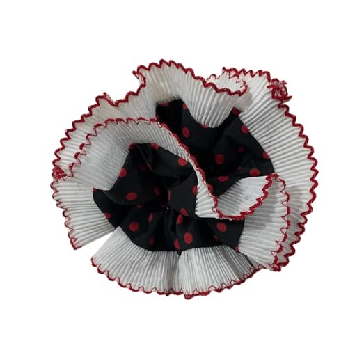 Haargummi mit gepunktetem Spitzenbesatz für Frauen und Mädchen, mehrlagig, elastisch, französisches Haarstyling-Werkzeug von YPREWY