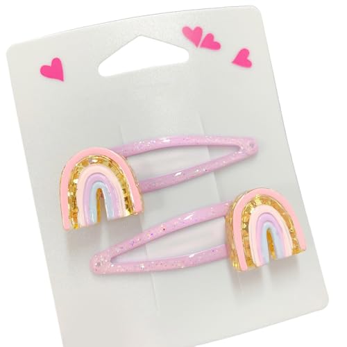 Haarspangen-Set für Mädchen, glitzernde Schmetterlings- und Cupcake-Designs, Haarnadel, Cartoon-Haar-Accessoires für Kindergeburtstag, 2 Stück von YPREWY